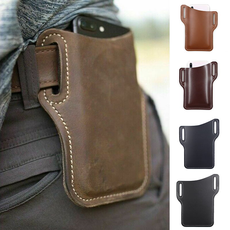 Running Gear Phone Holder - Bolsa de Cintura Masculina de Couro
